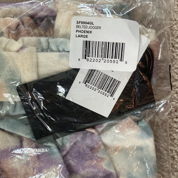 Gibsonlook pink hoodie and matching tie dye belted  joggers size Large brand new - Picture 14 of 16